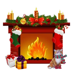 fireplace cat christmas decoration freetoedit scfireplace