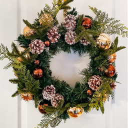 holidays wreath pinecones ornaments freetoedit