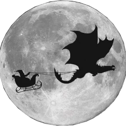 moon santa dragon newyear happynewyear freetoedit scsleigh sleigh