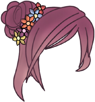 hair gacha gachalife flowers sticker by @tea-art-gacha