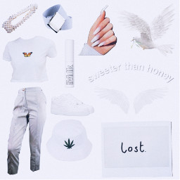freetoedit white aesthetic outfit clip pearl butterfly lost weed angel