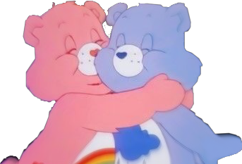 pink and blue care bear