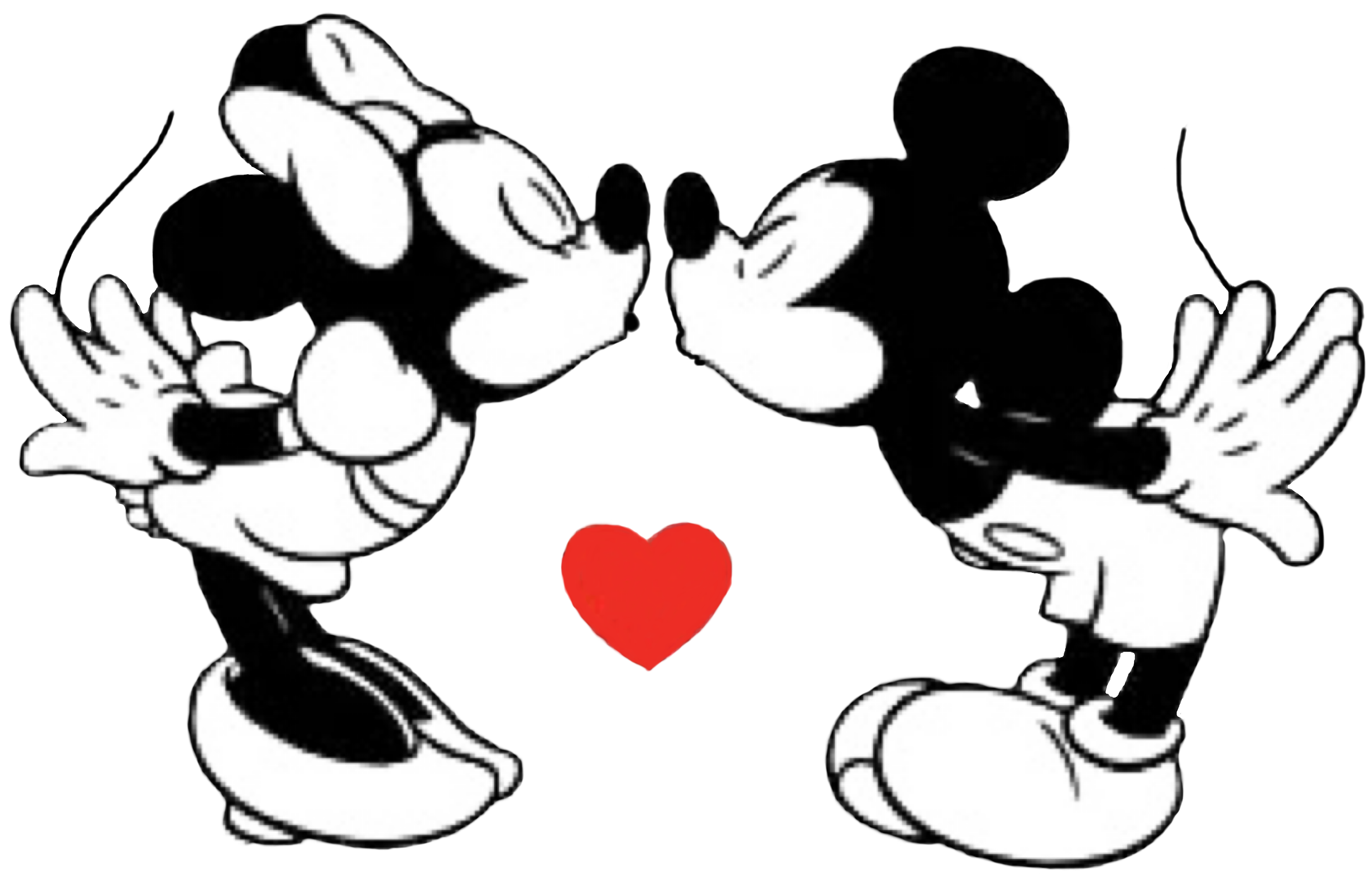 This visual is about mickeymouse minimouse kiss heart freetoedit #mickeymou...
