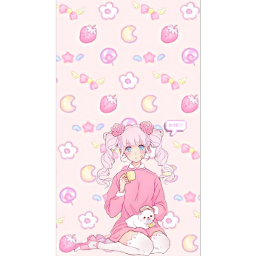 kawaii animegirl wallpaper cute freetoedit