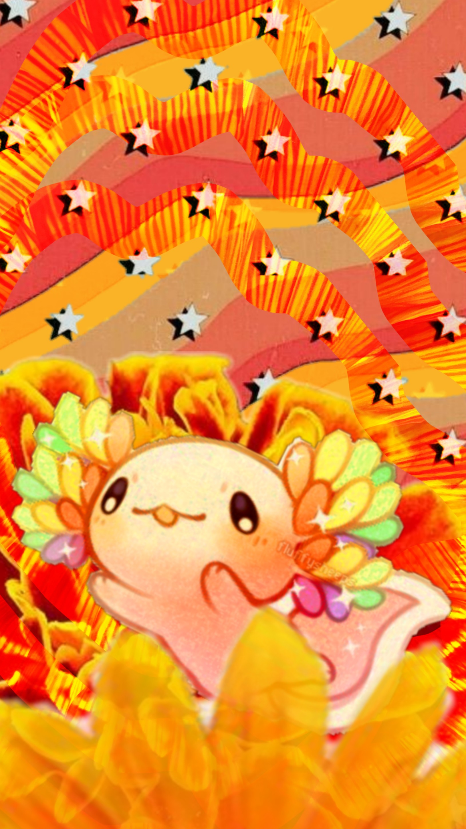 Orange Aesthetic Axolotl Image By Ghost