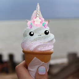 freetoedit cute unicorn icecream glitter