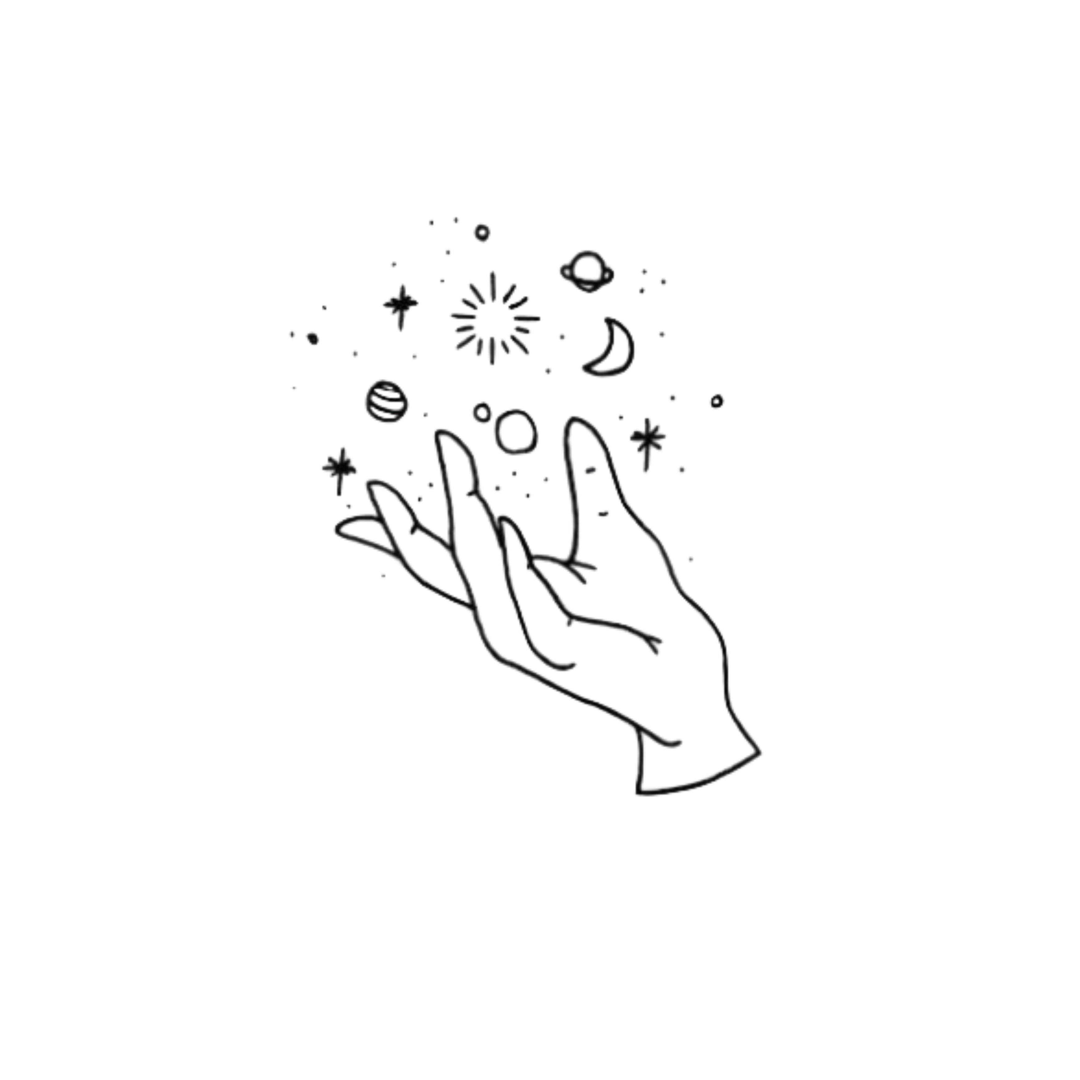 Hand Space Outline Handstar Sticker By Lili Reinhart