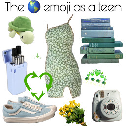 freetoedit emoji aesthetic blueandgreen