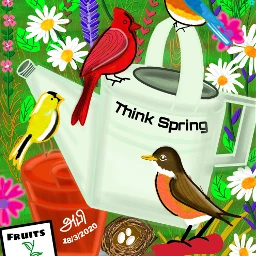 digital painting drawing birds flowers dcwelcomingspring