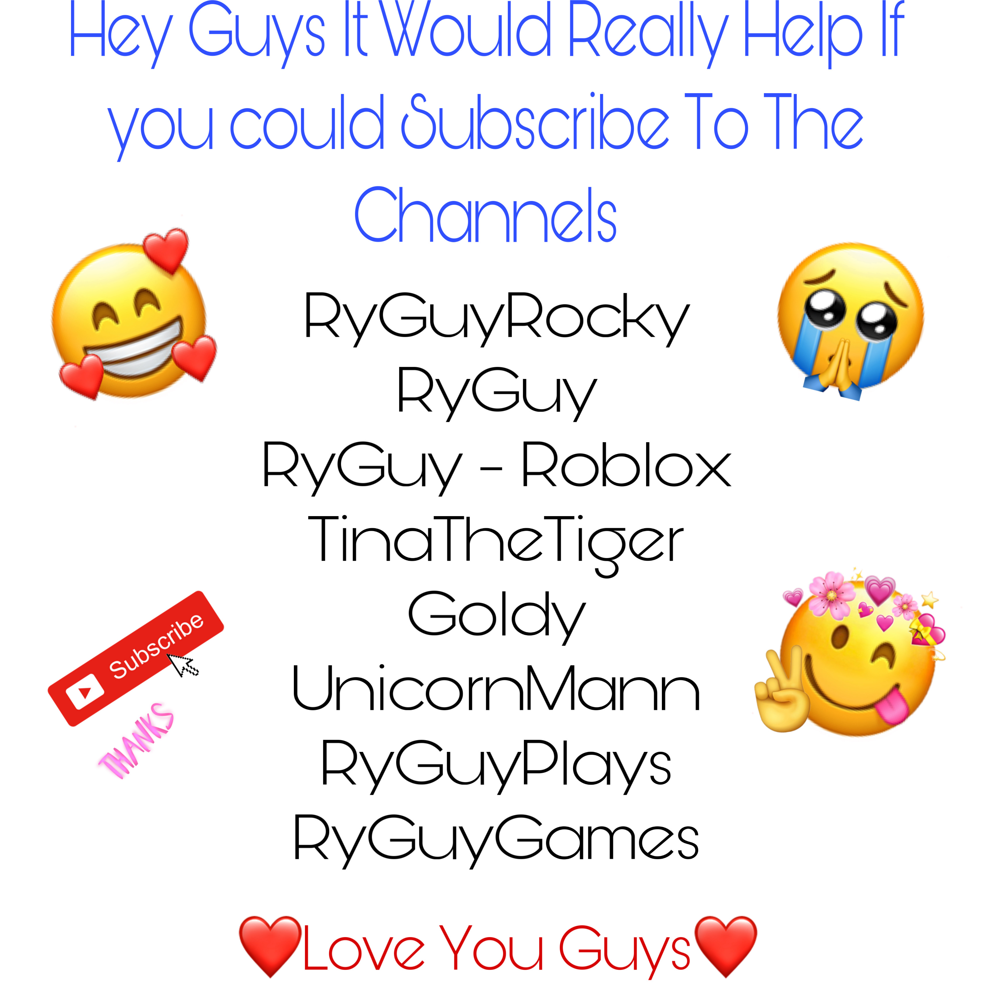 Loveyaguys Support Image By Ryan - channel ryguy roblox