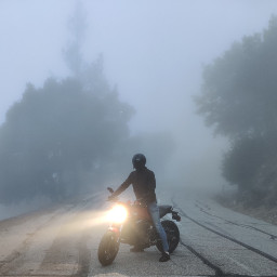 freetoedit fog bike biker mysterious