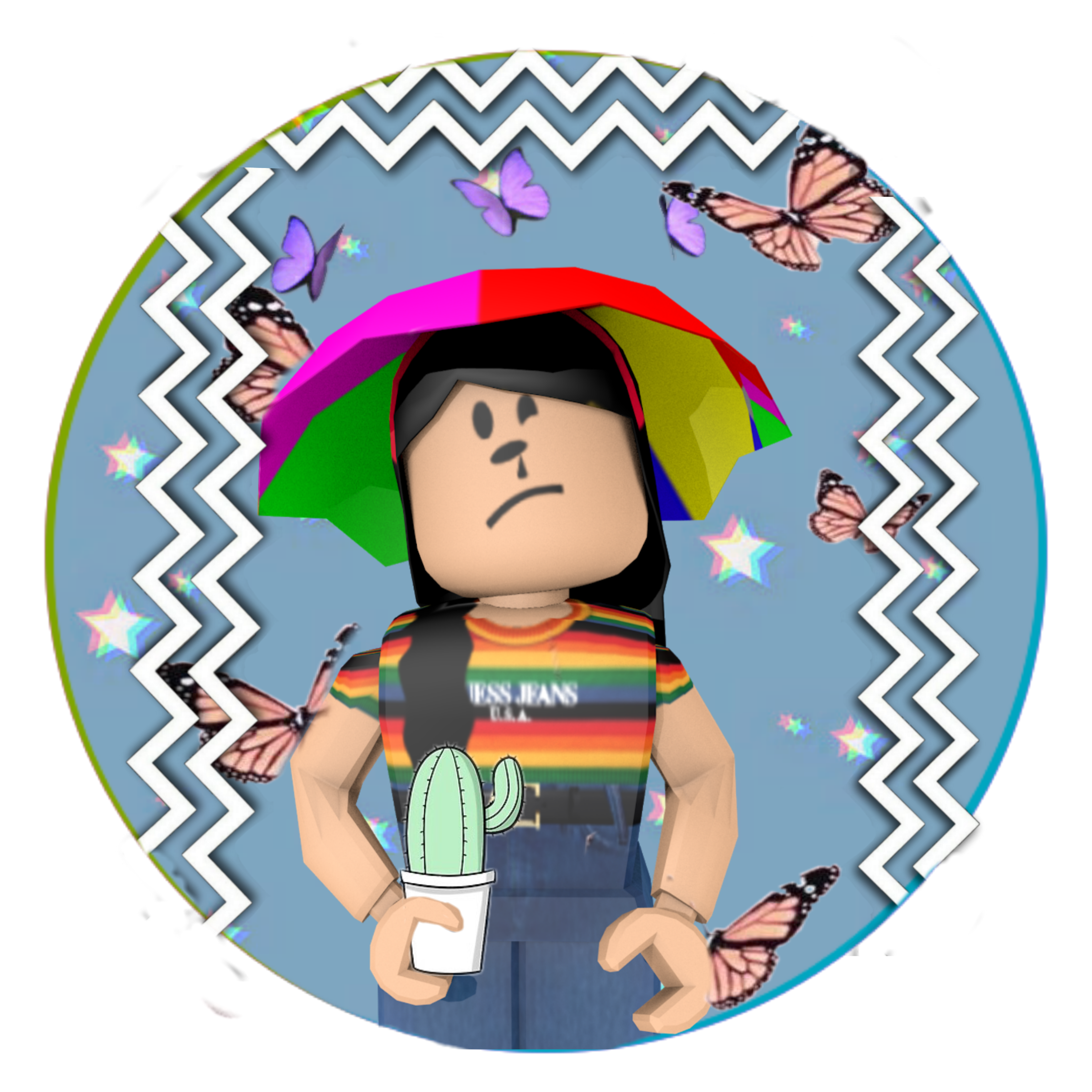 Aesthetic Roblox Butterfly Cactus Sticker By - roblox cactus