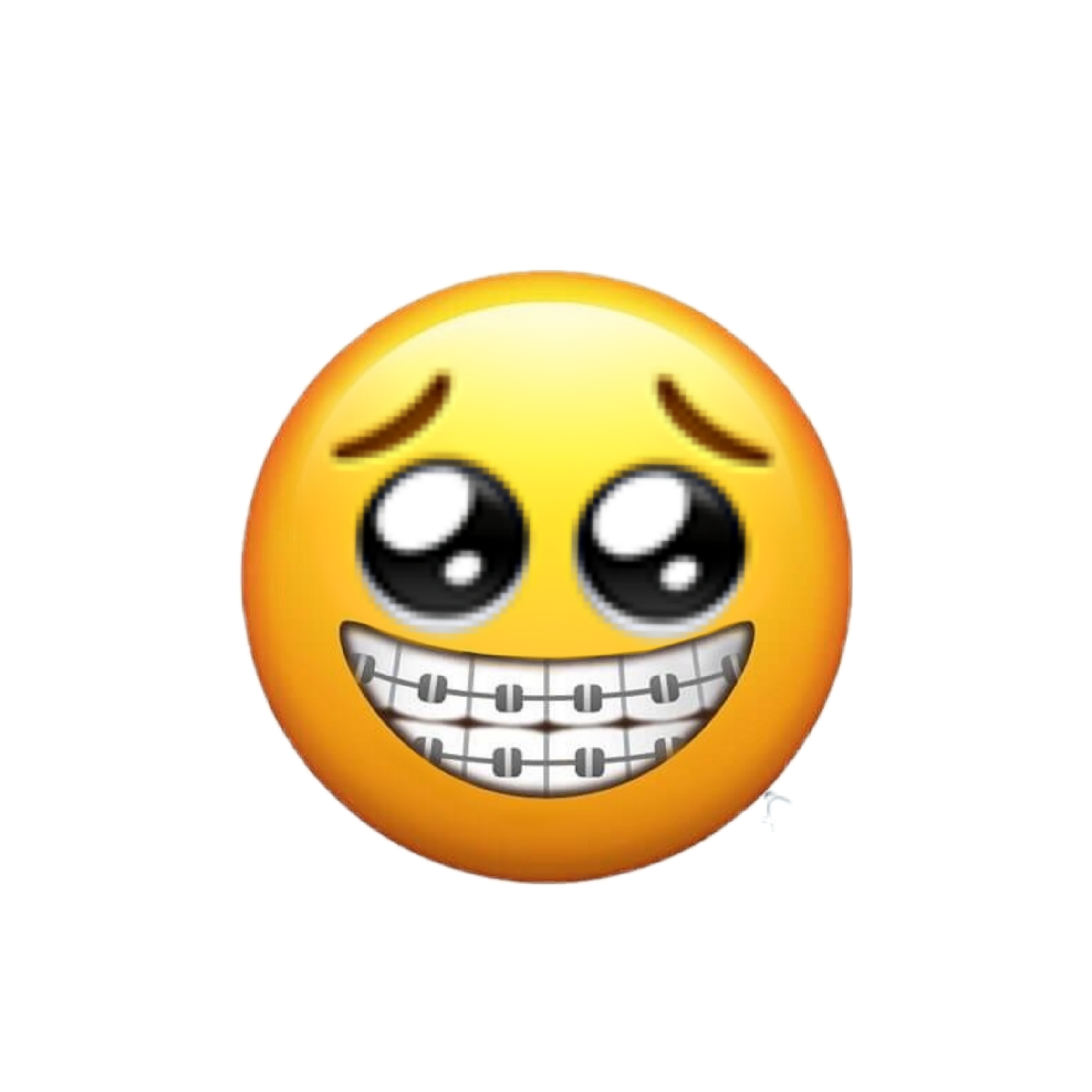 Smiley Emoji With Braces Bow Badge Medical Pediatric Dental