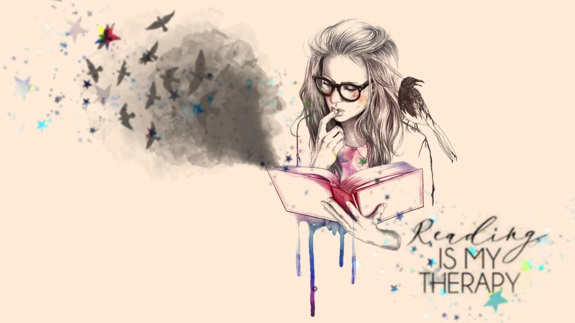 Girl Reading Raven Book Image By Nichole C Girl Reading Raven Book Image By Nichole C