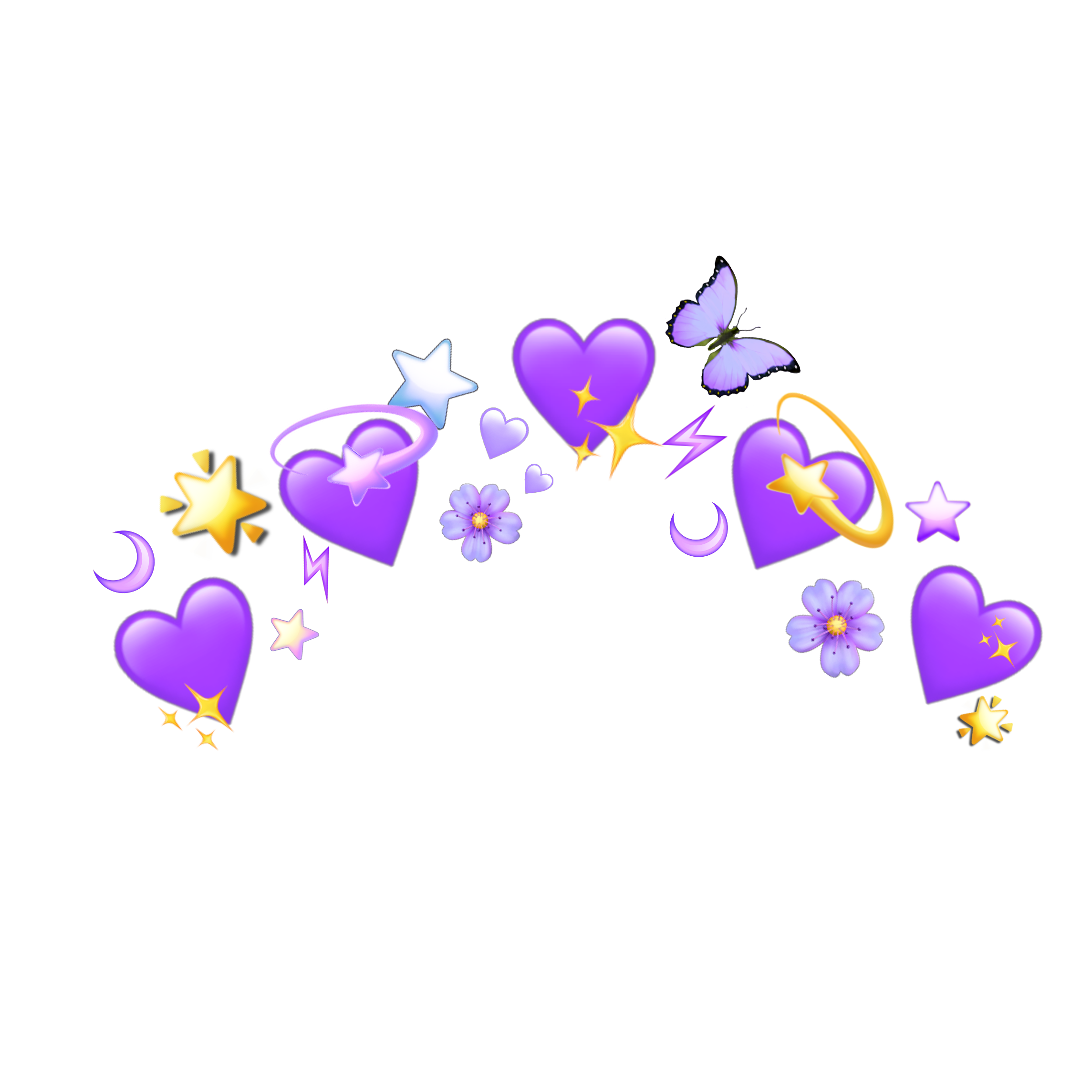 freetoedit crown purple emoji heart sticker by @angela20xx3.