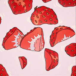 freetoedit strawberry red pink kawaii aesthetic background
