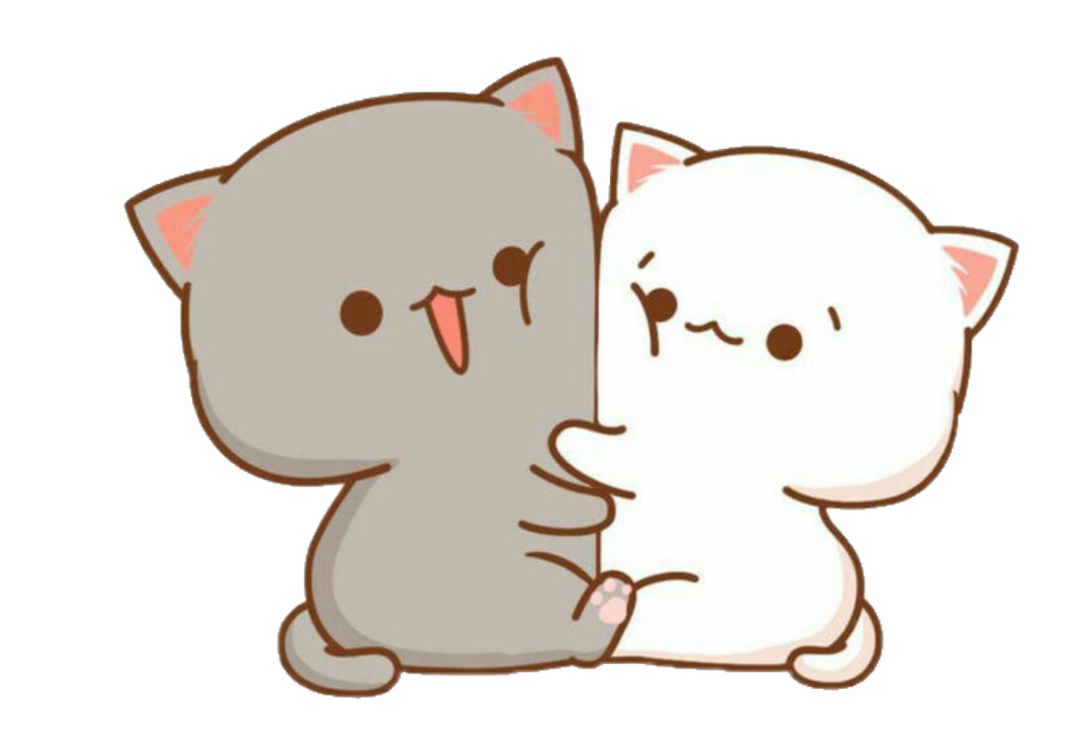 hug cats b kawaii freetoedit #Hug sticker by @galaxiiiiiii