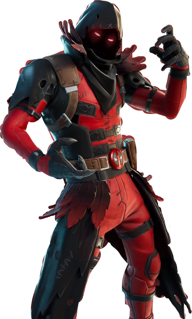 fortnite-deadpool-raven-red-superhero-sticker-by-gunmyking