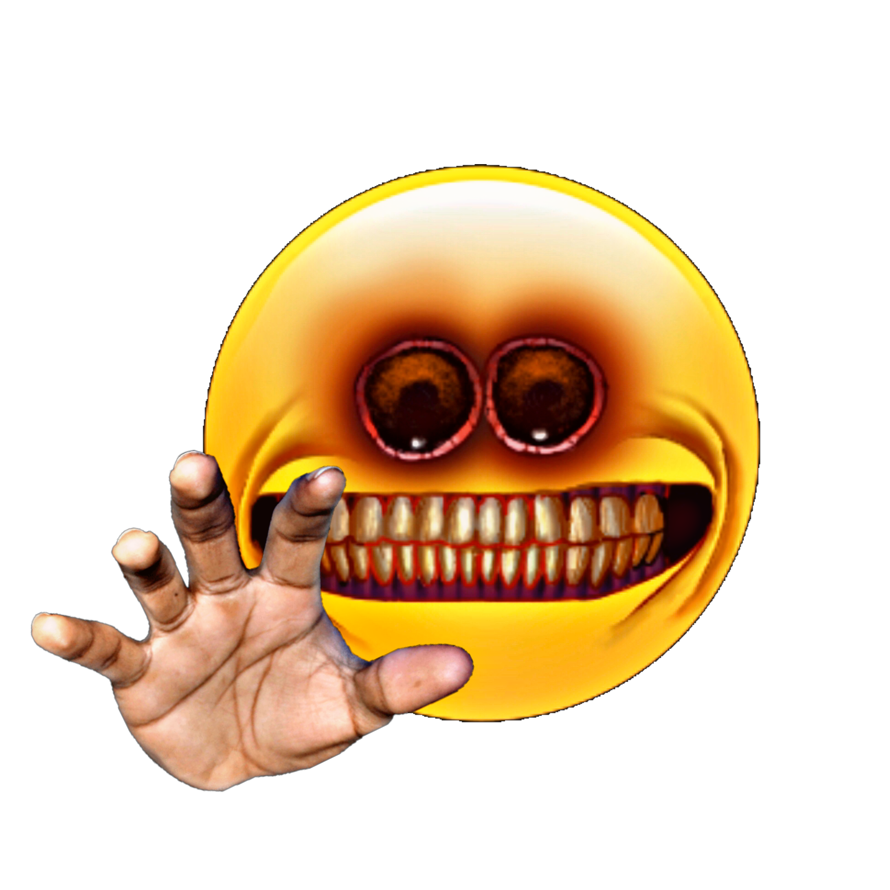This visual is about grab hand emoji cursed cursedemoji scaryemoji scary fr...