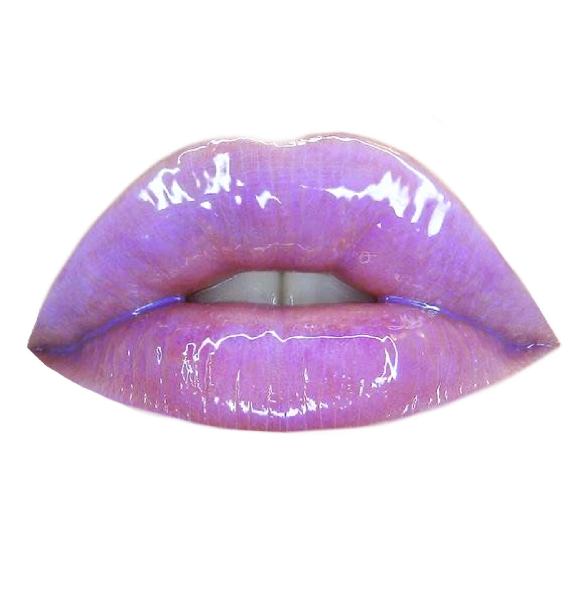 purple glossy lips