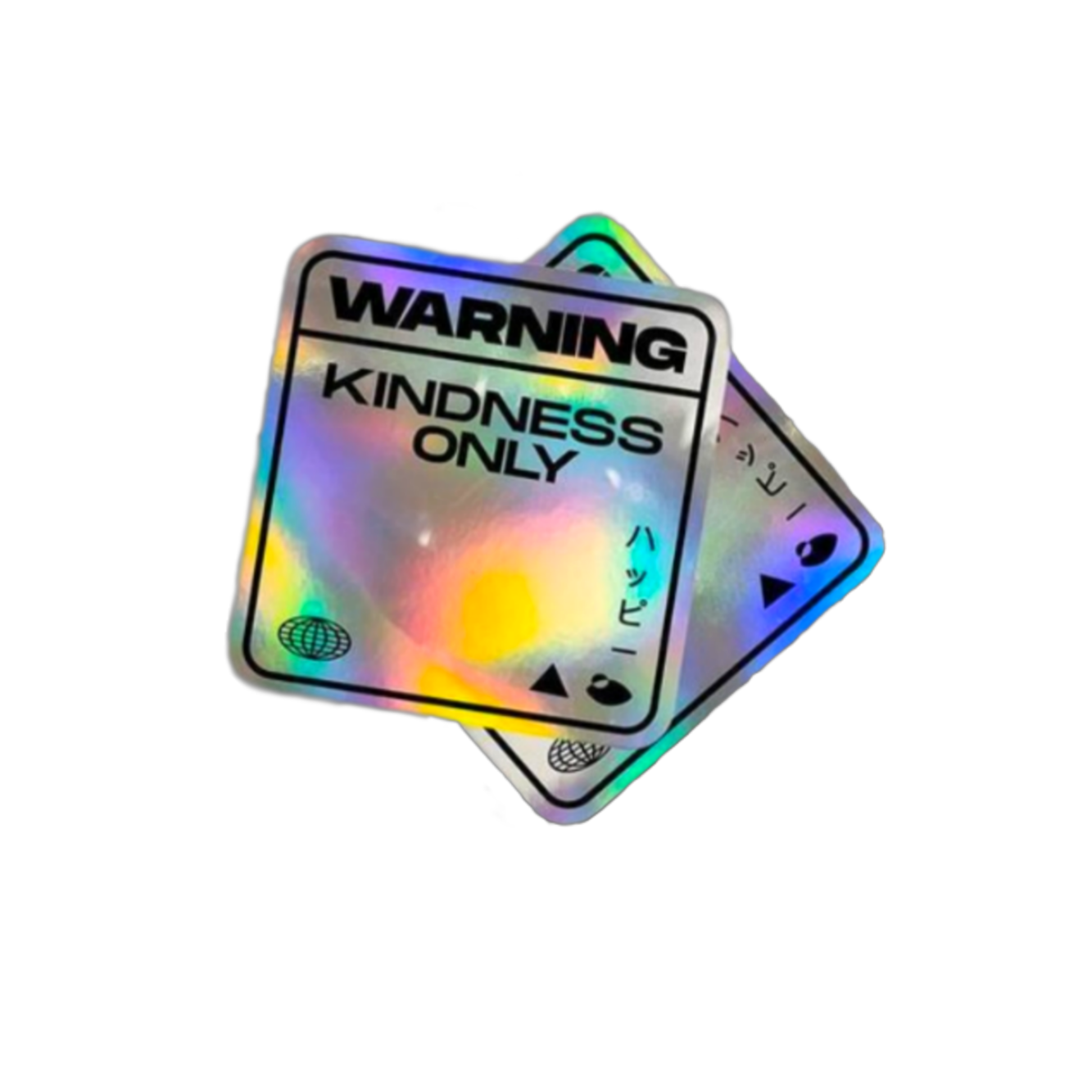 Голографический пароль. Warning Kindness only. Warning Kindness only Sticker. Warning protruding