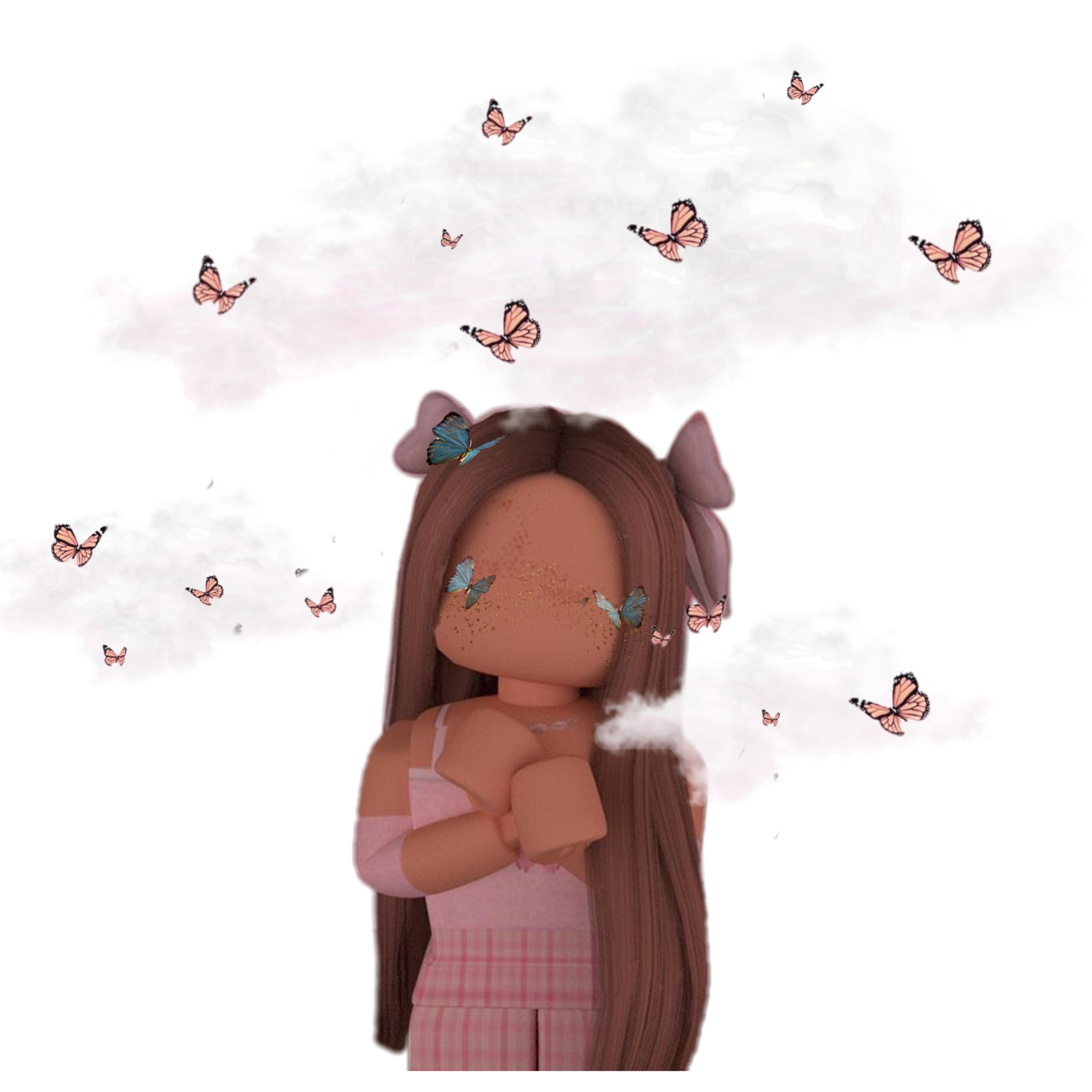 Sticker By 𝒜ℯ𝓈𝓉𝒽ℯ𝓉𝒾𝒸𝓈 By 𝓁ℯ𝓍𝒾 - aesthetic roblox girl with brown hair