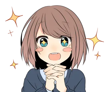 Kawaii Cute Girl Stareyes Blush Love Sticker By Ë¯¸ì
