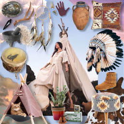 freetoedit nativeamerican tribal collage boho
