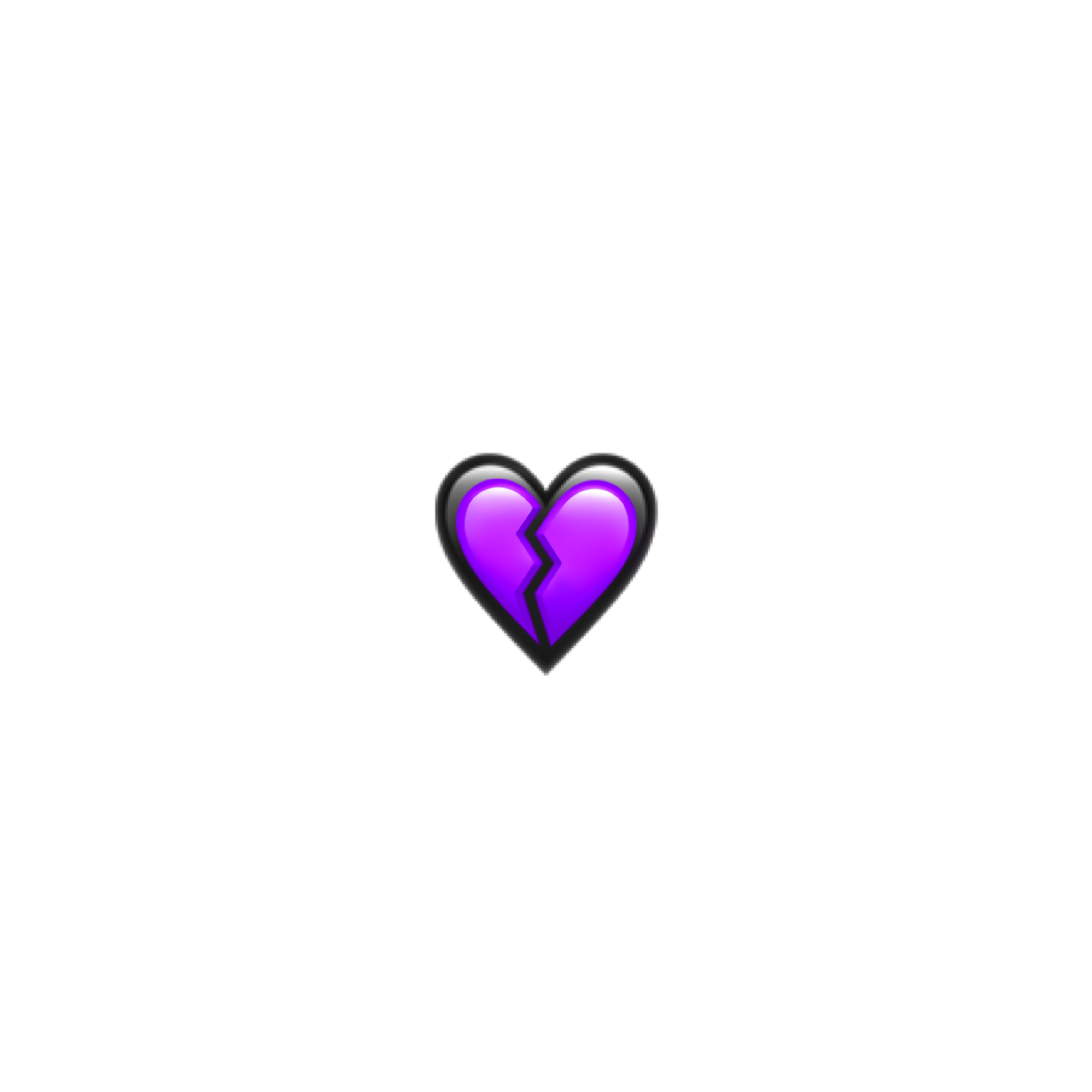 Black Purple Emoji Broken Heart Sticker By Satanicbarbie