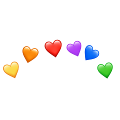 freetoedit heartcrown pride rainbow hearts