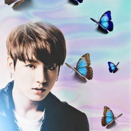 freetoedit bts jungkook rcholographicbutterflies holographicbutterflies