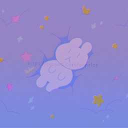 aesthetic bunny cloud stars cute