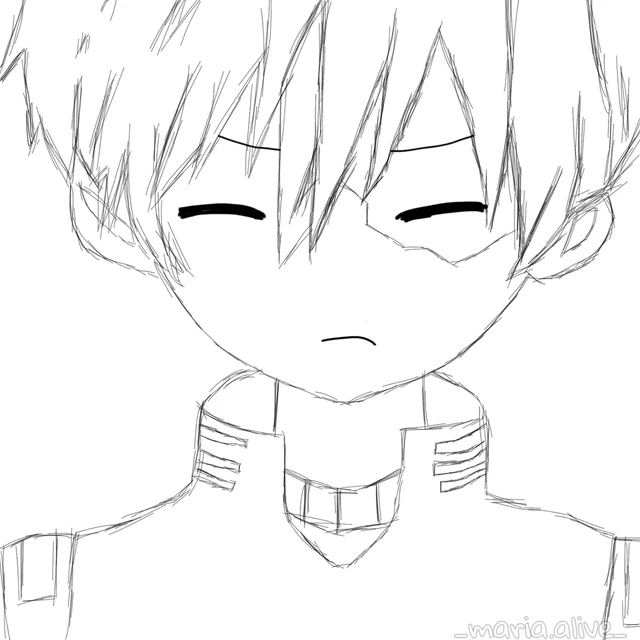 wallpapers Mha Line Art Eri mha drawing it s shoto todoroki image