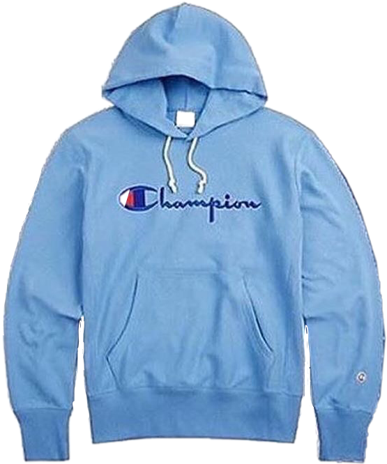 champion championhoodie blue hoodie sticker by @baddietingz1