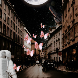 freetoedit moon butterfly city space ecbackgroundchange backgroundchange