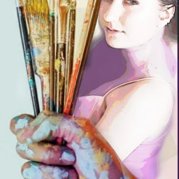 freetoedit painting paint colour colours girl paintbrush hand irclilacwater lilacwater