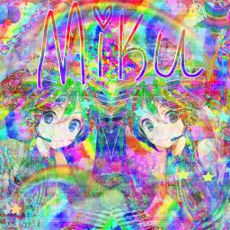 glitchcore hatsunemiku miku hatsune vocaloid rainbowcore rainbow eyestraincore edit freetoedit