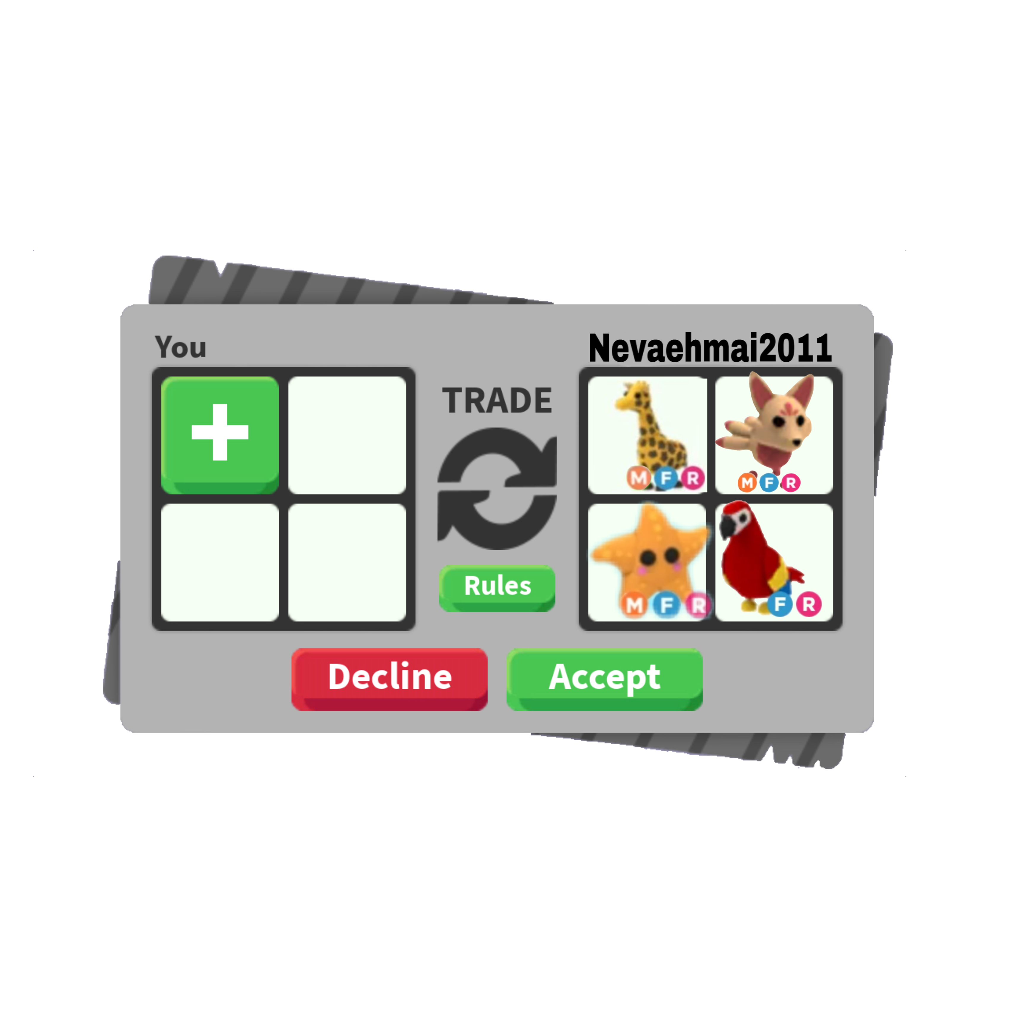 Roblox Adopt Me Trading Values - Win Fair Lose WFL  Free gift card  generator, Gift card generator, Face drawing