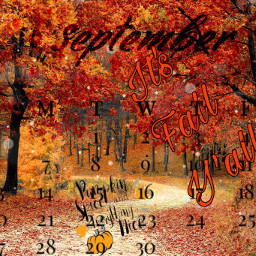 september fall orangeaesthetic srcseptembercalendar septembercalendar freetoedit