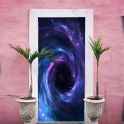 galaxy door blackhole doodway surreal freetoedit