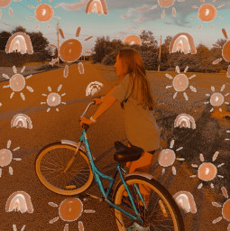 sunsetride bikeride sunnyday freetoedit