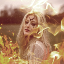 girl witch banshee fire aethetics freetoedit
