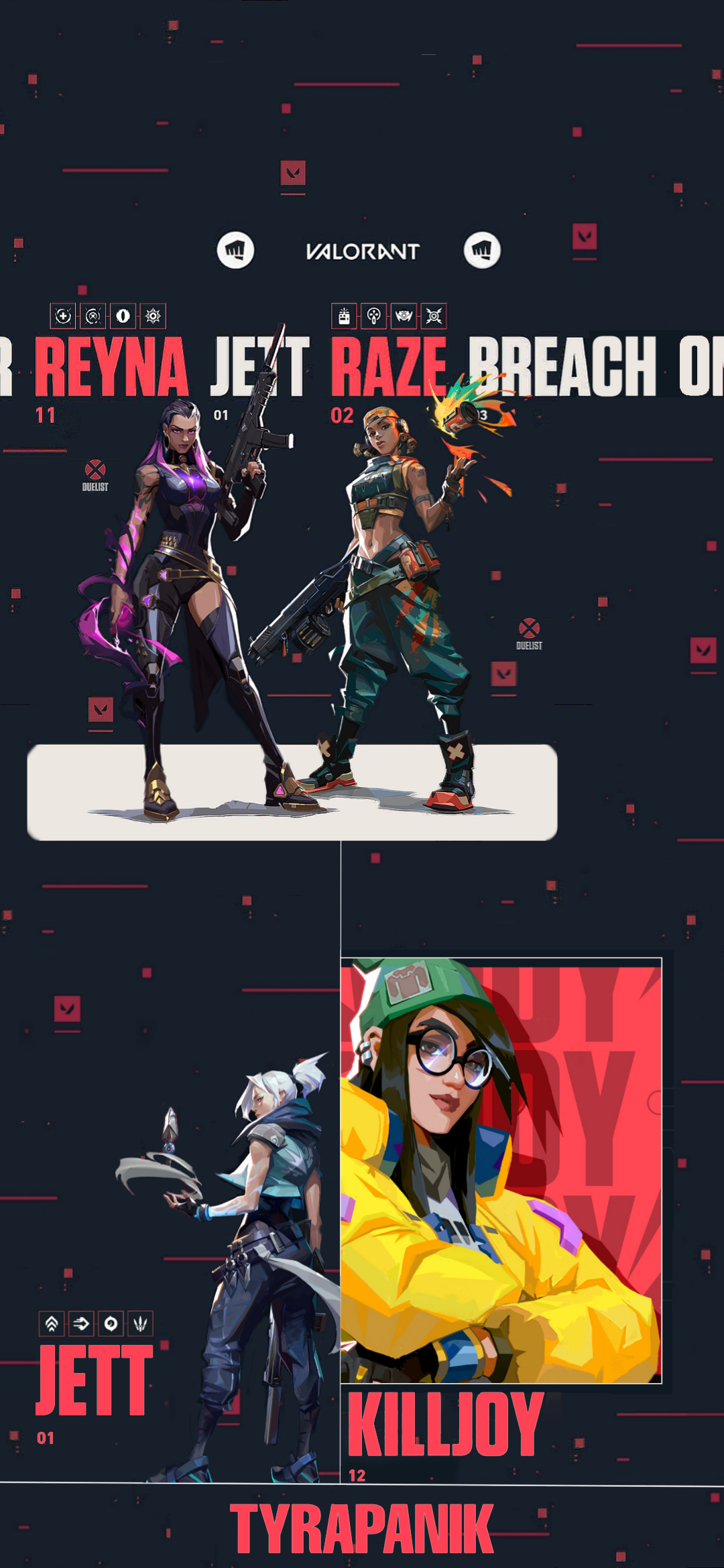 moving valorant wallpaper on Valorant Raze Jett Killjoy Reyna Wallpaper