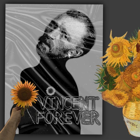 #freetoedit,#sunflower,#vincentvangogh,#photomanipulation,#picsarteffects,#ircsunflowerinmyhand