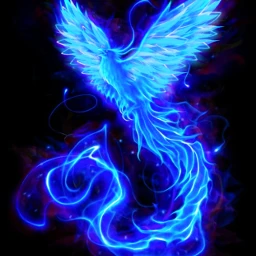fenix fenice blue blu bird uccello wings ali fantasy fantasia magic magical srcneonwings neonwings freetoedit
