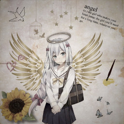 yellow angel anime vintage animegirl freetoedit