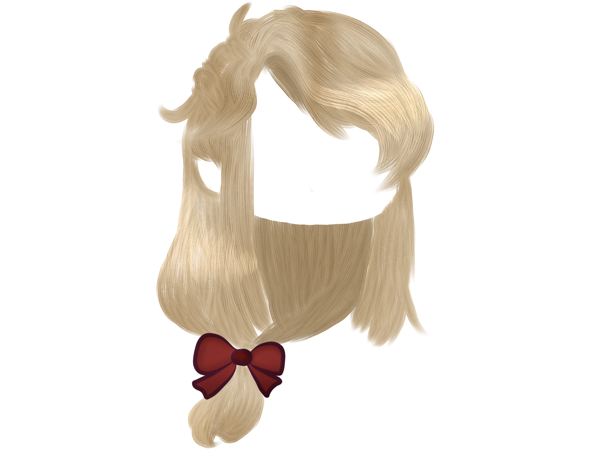 Red Bow Hair Blonde Blondehair Sticker By Gacha Life