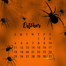 halloween october fall spider scary calendar spooky spoopy spoopyseason season aesthetic fallaesthetic spiders srcoctobercalendar octobercalendar freetoedit