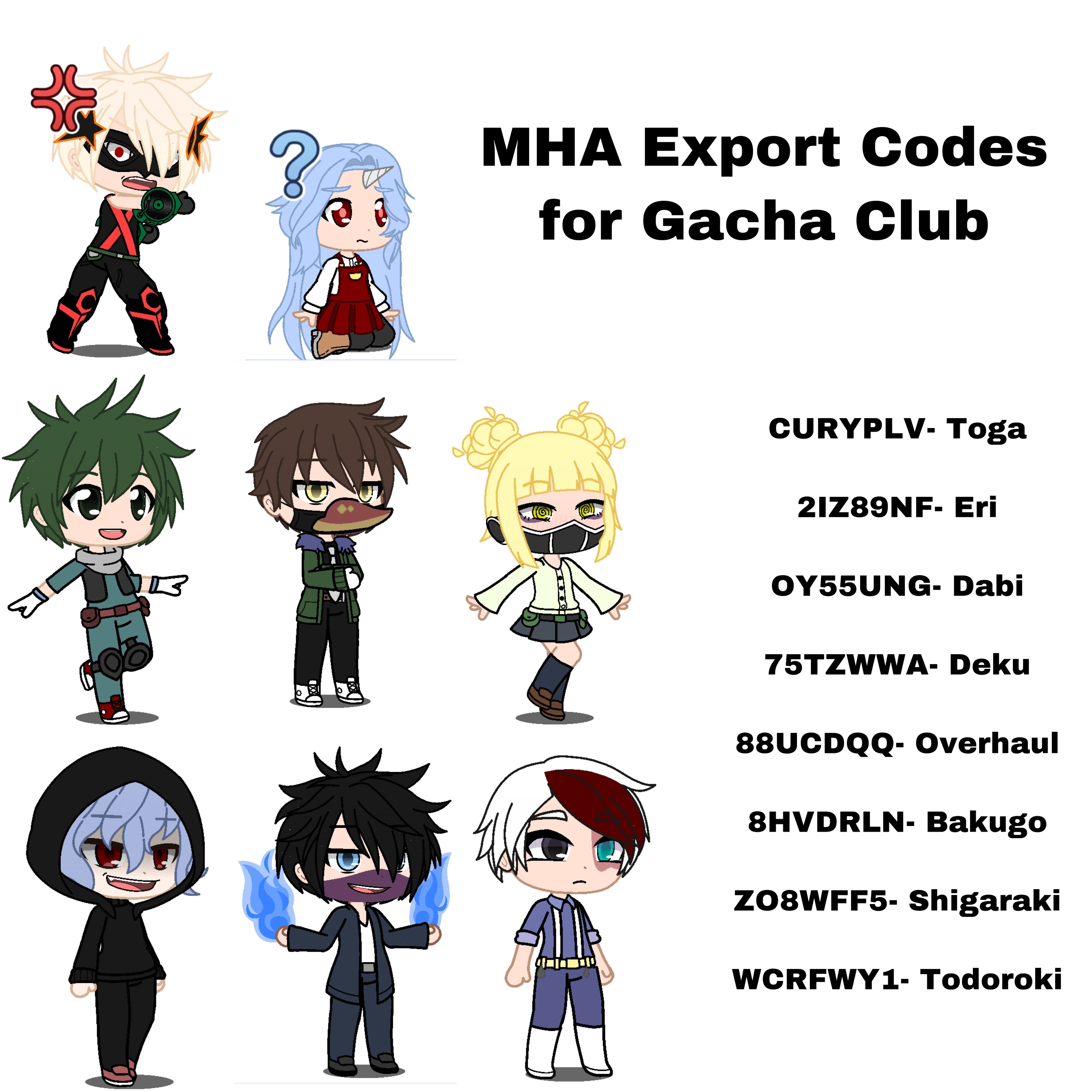 my-hero-academia-gacha-club-codes