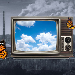 television tv nature pollution earthday sky butterfly butterflies airpollution srcsmallscreen smallscreen freetoedit